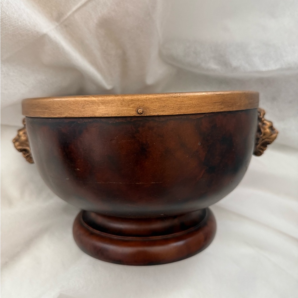 Vintage Brown and Gold Decorative Bowl